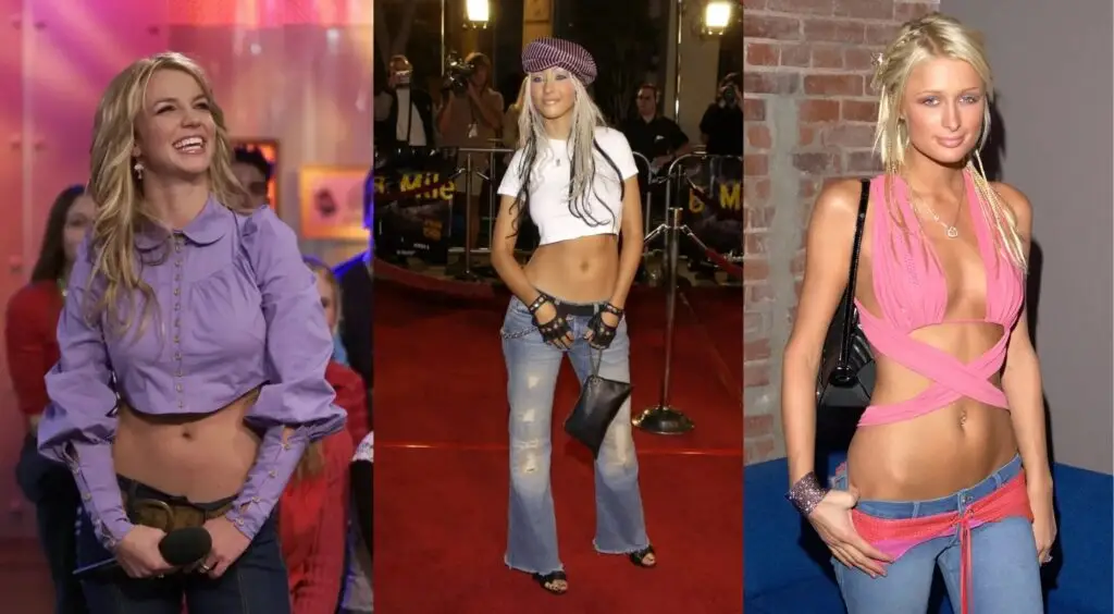 Celebrities dressing in Y2K outfits.