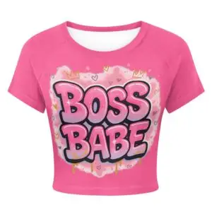 Boss Babe Graffiti Tight Cropped T-shirt
