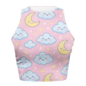 Kawaii Clouds & Stars Tight Tank Top