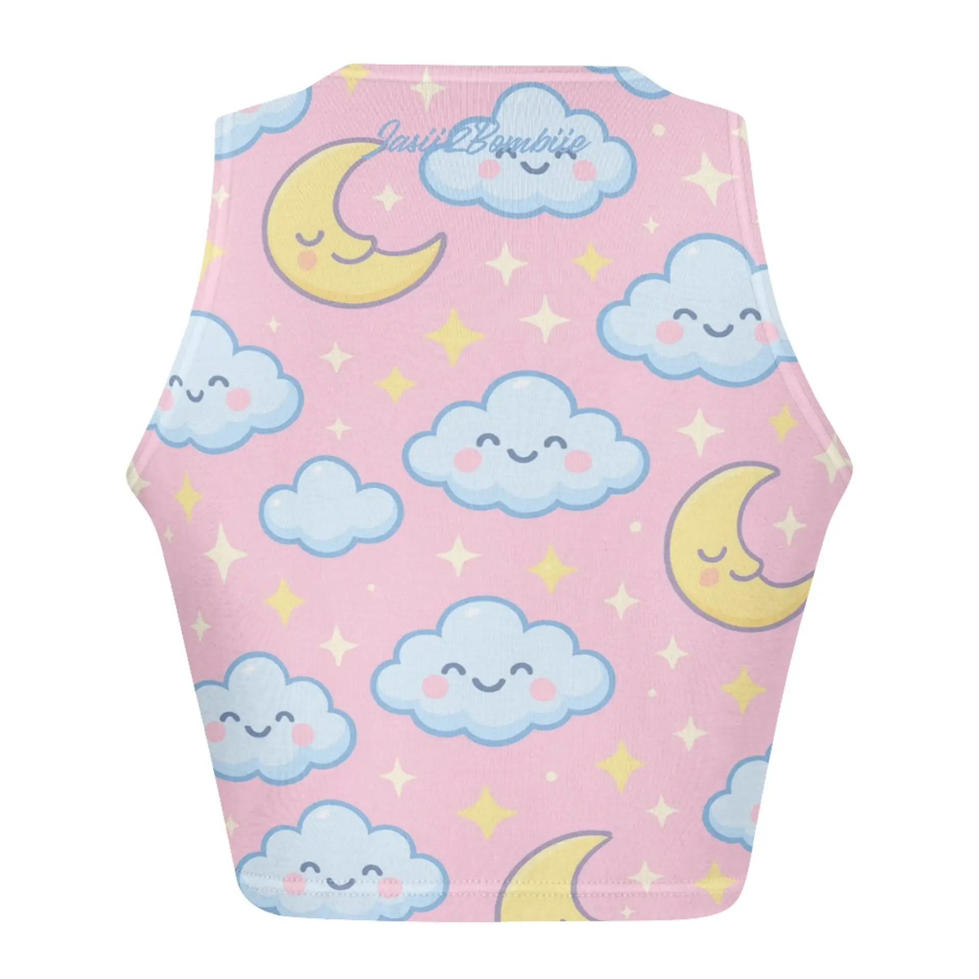 Kawaii Clouds & Stars Tight Tank Top - Image 2